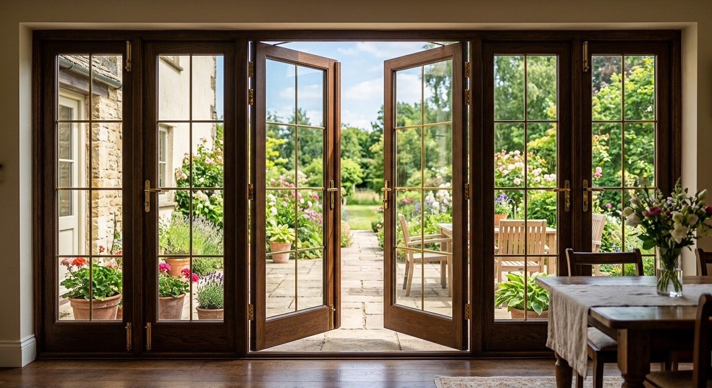 Premium aluminium casement doors in Coimbatore – hinged design with multi-point locking for main entrances and hotel lobbies